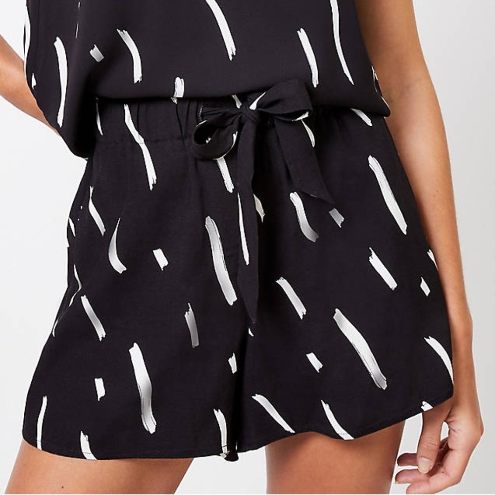 LOFT Brushstroke Womens Paper-Bag Waist Shorts Medium